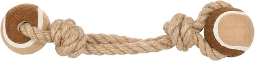 Flamingo Jouet pour Chien Chanvre Kush Corde à Tirer Duotennis Brun - 27x6,8x4,8cm - Prévient la Plaque Dentaire - Masse Les gencives – Image 3