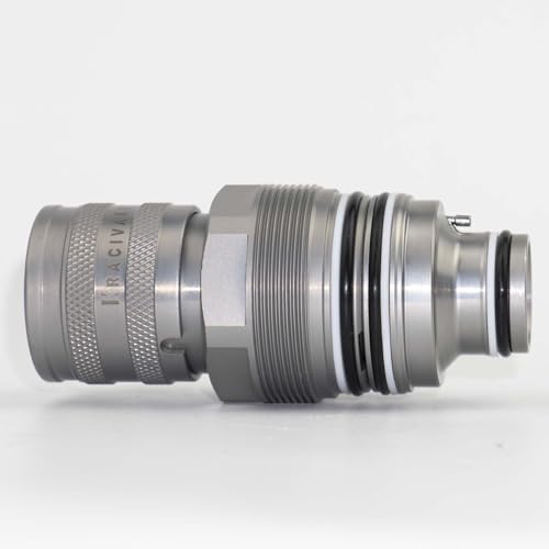 Image of 6680018 Female Flat Face Hydraulic Coupler (46mm) | 4BD4FI manifold block (46mm) skid steer loader (6680018) Electroplated Zinc Nickel Version