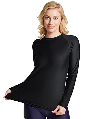 SHESHOW Damen UV-Schutz Rashguard Langarm Schwimmshirt Mit Reißverschluss - Für Strand, Surf & Sport