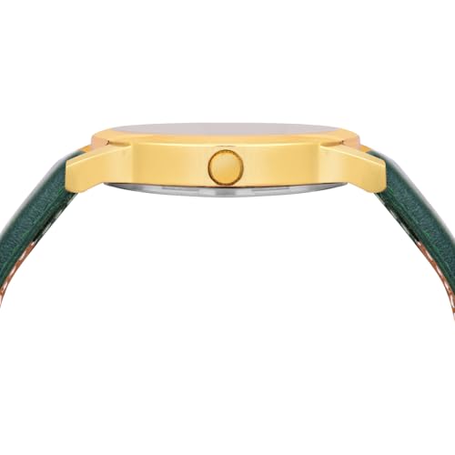 Image of CRESTELLO Brown /Black /Green Faux Leather Strap Analog Wrist Watch for Men | 1 Year Warranty* | CR-GLD252