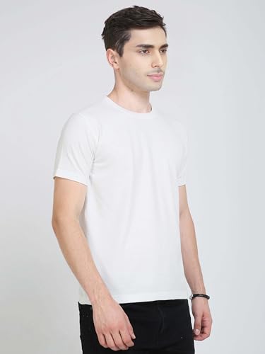 Image of Men's Plain Cotton Crew Neck T-Shirt Regular Fit Short Sleeve Tee