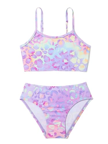 Floerns Toddler Girl's Two Piece Bikini Sets Leopard Print Beachwear Bathing Suit