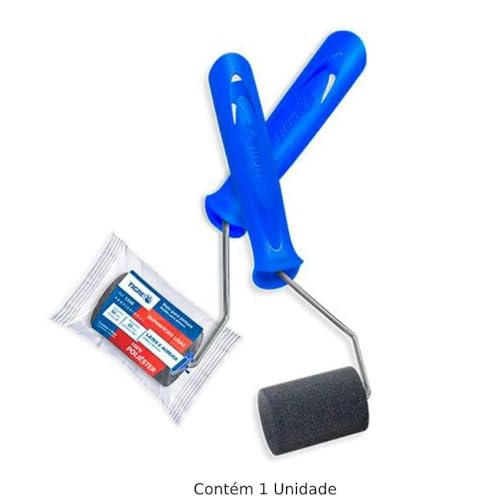Rolo Espuma Poliéster com Suporte, Tigre 61340050, Cinza, 5cm
