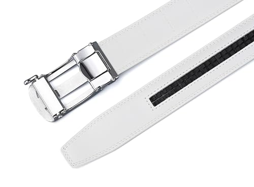 Image of Lingli Men's Belt,Ratchet Dress Belt with Automatic Buckle Brown /Black-Trim to Fit-35mm wide