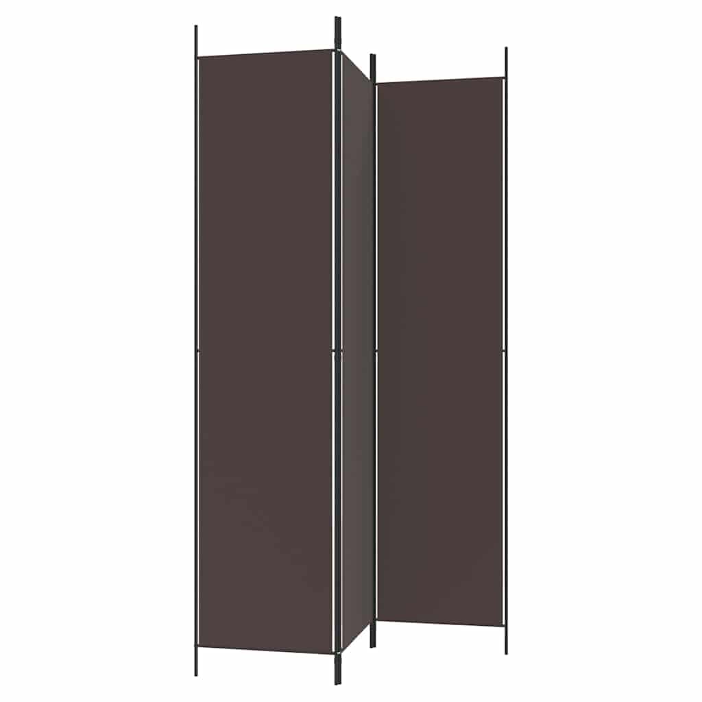 3-TLG. Paravent Braun Stoff 150x220 cm freistehend faltbar klappbar Raumteiler Sichtschutz Trennwand für Wohnzimmer Schlafzimmer Büro mit blickdichter Abtrennung und Privatsphäre