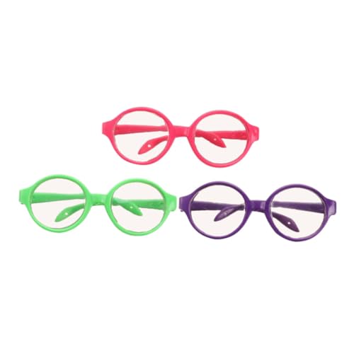 Kisangel 3 Piezas Gafas De Muñeca Mini Chica Pequeña Muñecas Gafas De Lectura Accesorios Pareo Muñeca Tocador Gafas Juguetes Muñeca con Gafas Ojo Realista Lentes El Plastico