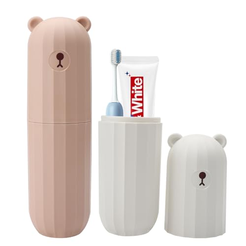 HENGBIRD Estuche para cepillos de dientes, 2 unidades, estuche de viaje para cepillo de dientes, estuche portátil para cepillo de dientes, estuche versátil para el hogar, viajes, camping, 20 x 5,5 cm,