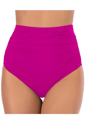 Bas de bikini taille haute uni pour vos vacances à la mer et journées spa