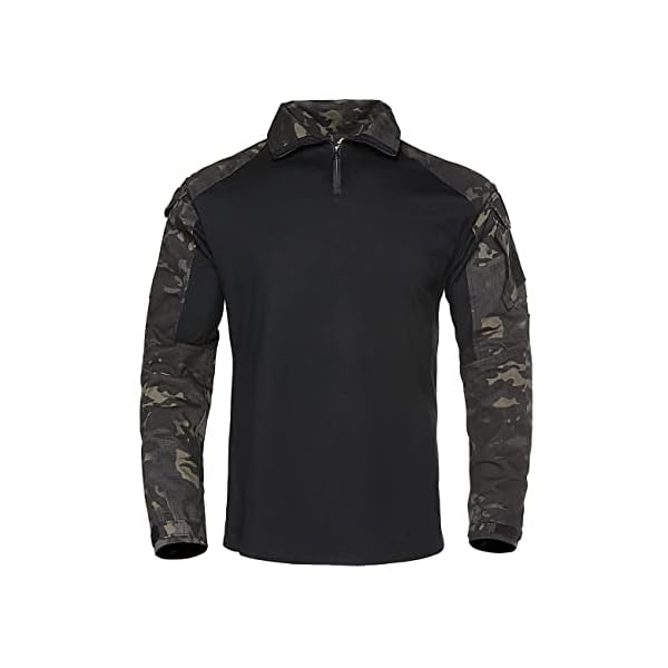 INNWEK Men's G3 Multicam Tactical Shirt Military Camo Outdoor Airsoft Combat Hunting Shirt with Pockets, Multicam-black, Large - Image 3