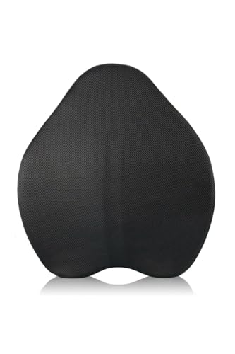 FİGİZA Visco Bel ve Sırt Destek Yastığı – Ortopedik Visco Malzeme, Fermuarlı Yıkanabilir Kılıf, Ofis, Ev, Araba Kullanımı için, Siyah, 50x42x9,5-3 cm
