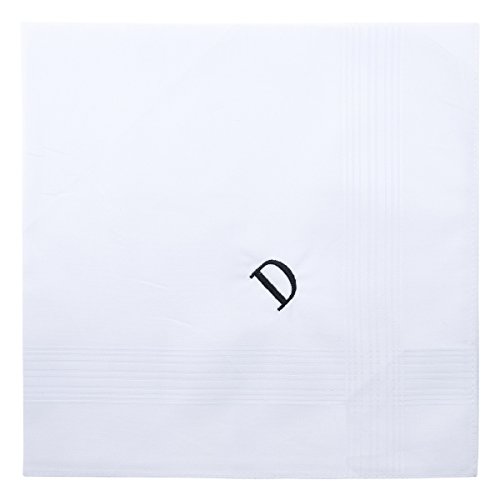 Image of Retreez 8 Pc Pure Cotton Initial Monogrammed Men's Handkerchiefs Hanky Gift Set