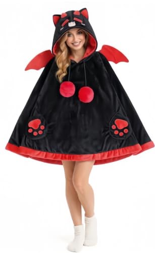 Image of Halloween Animal Hooded Blanket Cape Plush Costume Inspired Wearable