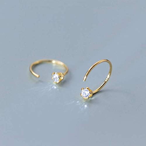 Boucles d'oreilles S925 diamant six griffes et crochet d'oreille simple