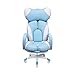 WYKDL Ergonomiczne krzesło do gry wideo, wygodne tkaniny stołki komputerowe Krzesła do gier Podniebowane krzesło obrotowe z meblami biurowymi podnóżkami (Color : Blue)