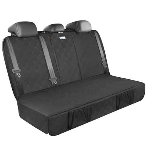 ALLANSING Upgraded 900D Heavy Duty Dog Back Bench Seat Cover Car Seat Protector Seatbelt & Armrest Compatible Waterproof & NonSlip for Dogs & Kids Fits Most Cars SUVs & Trucks