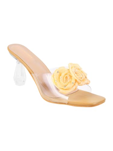 Image of SilverArrow womens Aromo Flora Fashion Sandals|Stilettos Heel Sandals With Open Back|Ethnic Wear