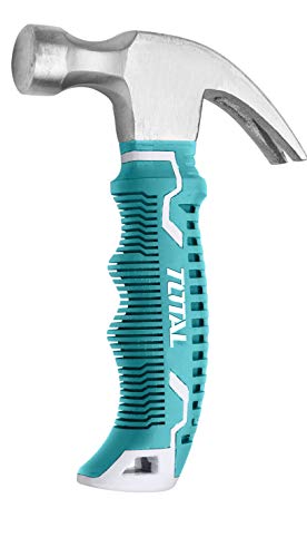 Total Tools - Martillo Mini de Carpintero | Peso de 220 gr | Cabeza de Acero Forjado | Sacaclavos de Pala Curva | Herramienta Carpintería y Ebanistería | Mango de Fibra Cover