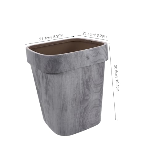 Caneca de basura retro con patrón de madera sin tapa miniatura 2
