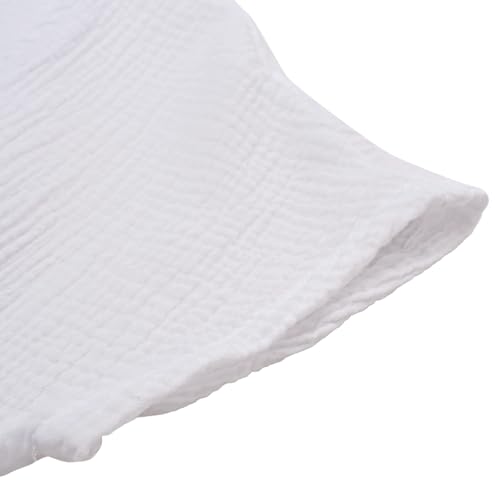 Image of Amazhiyu Women's Cotton Gauze Short Sleeve Wrap Mini Dress