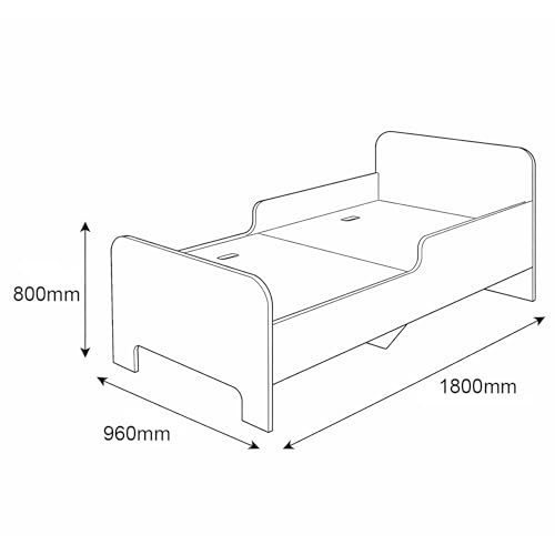 Image of VIKI Kids Single Bed for Bedroom, Children Bed Cot for Boys & Girls, Strong & Durable Bed Frame, Safe & Comfortable Design, Modern Style (187 L x 96 W x 80 H cm), Frosty White, 1 Year Warranty