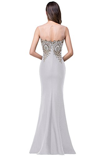 Image of Prom Dress for Women 2025 Gold Lace Applique Long Sheer Illusion Mermaid Formal Dresses Evening Gown