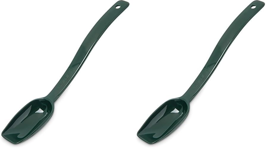 Carlisle FoodService Products Cuchara sólida de plástico, 9 pulgadas, verde (paquete de 2)