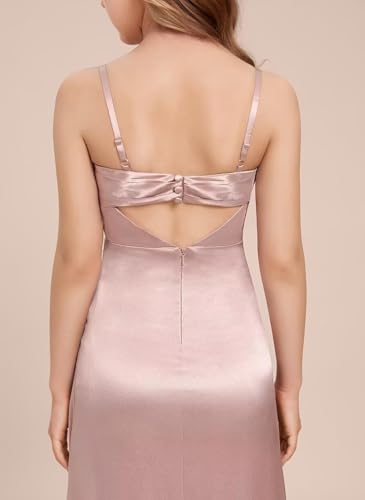 Satin Junior Bridesmaid Dresses Square Neck Ruched A Line Formal Wedding Gown2