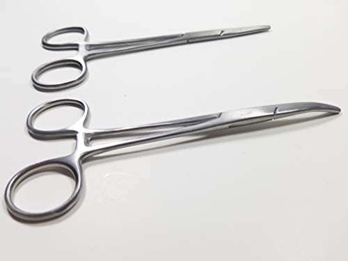 MedBlades Kelly Forceps/Clamps STR and CVD Medical Veterinary, Nurse, Dissection, Hemostats, Locking Forceps, Dog Pulling Hair, Fishing, Satin Finish, 5.5\"