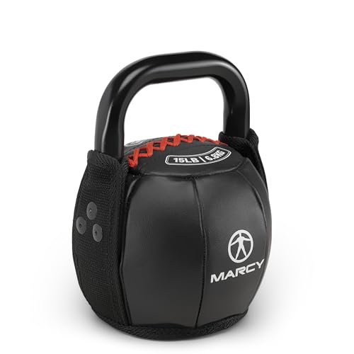 Marcy Soft Kettlebell with Handle for Weightlifting, Conditioning, Strength Training, Core Training for Full Body Workout 15lb SKB-015