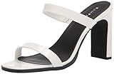 Rampage Women's Jolene Heeled Mule Sandal, White, 9