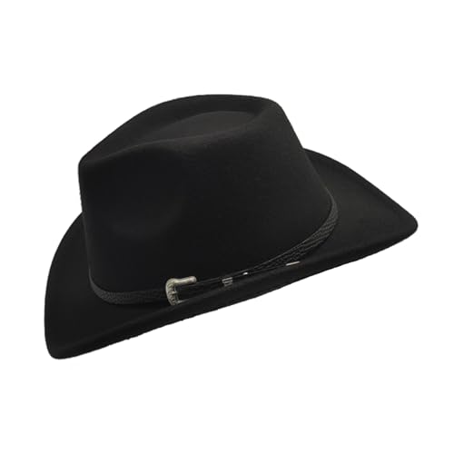 Kids Cowboy Hat for Girls Boys Unisex Western Cowgirl Hat with Buckle Belt Wide Brim Fedora Hat Dress Up Costume4