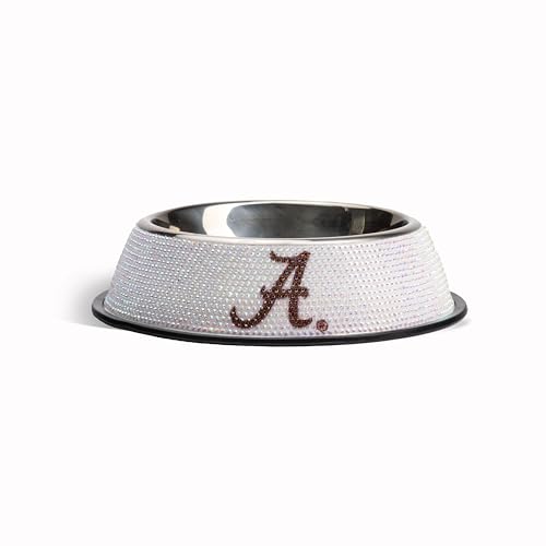 The Memory Company | Licensed NCAA Bling Team Logo Stainless Pet Bowl,University of Alabama