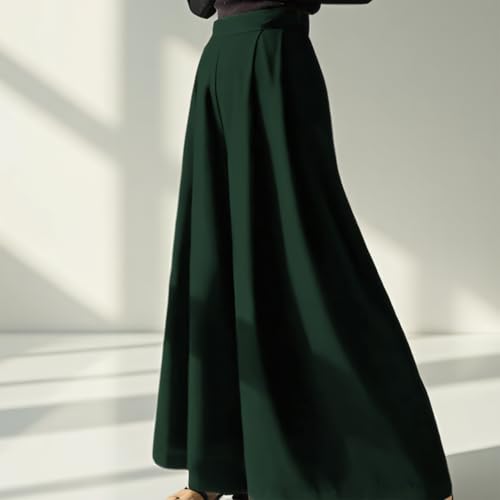 Women's Pleated Wide Casual High Waisted Long Leg Pants Office Sizes2