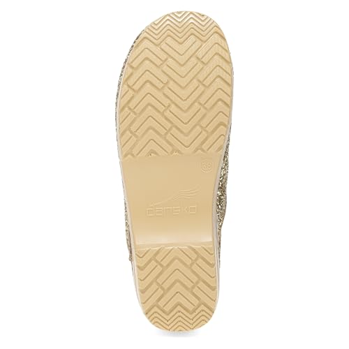 Image of Dansko Professional Glitter Slip-On Clogs for Women - Rocker Sole and Arch Support for Comfort - Shiny and Stylish Glitter Uppers