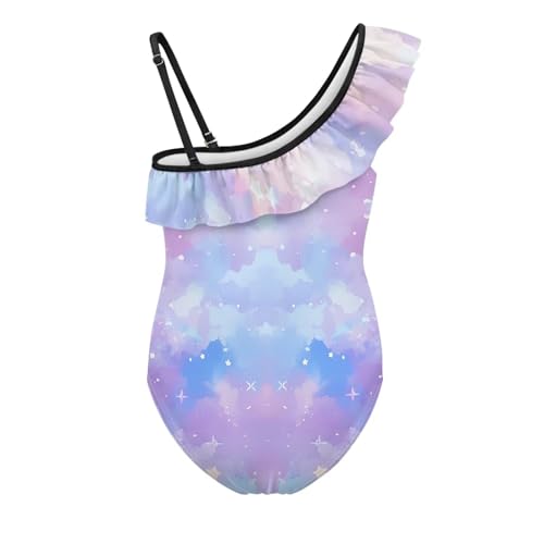 Image of Girls Swimsuit One Piece Ruffle Swimsuit Non-Slip Straps UPF 50+ for Girls Size 3-14 Years