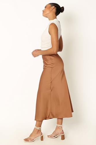 Image of Petal & Pup Women's Nellie Satin Midi Skirt