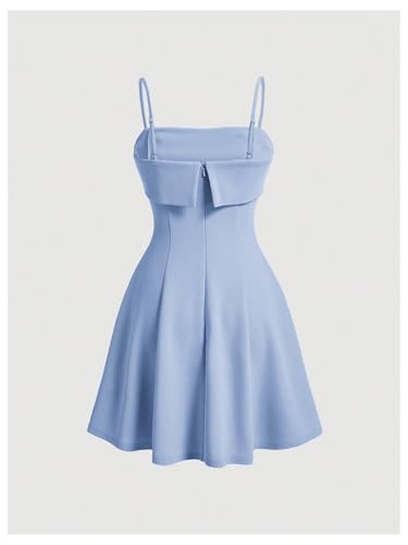 Floerns Girl's Pearl Beaded A Line Cami Dress Spaghetti Strap Birthday Short Dresses2