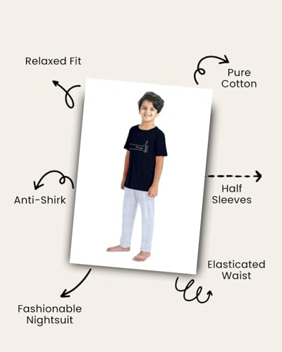 Image of Boys & Girls Premium Cotton Full Sleeves Print T-Shirt & Pyjama Set | Kids Clothing Set | Loungewear | Nightwear