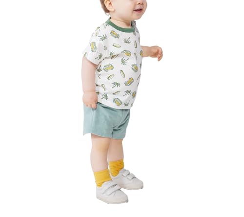 T-shirt a maniche corte in cotone con barche stampate neonato - 5