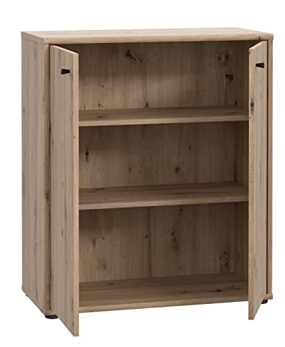 FORTE TEMPRA 2 Kommode mit 2 Türen, Holzwerkstoff, Artisan Eiche Dekor, (B x H x T) 73,7 x 85,5 x 34,8 cm