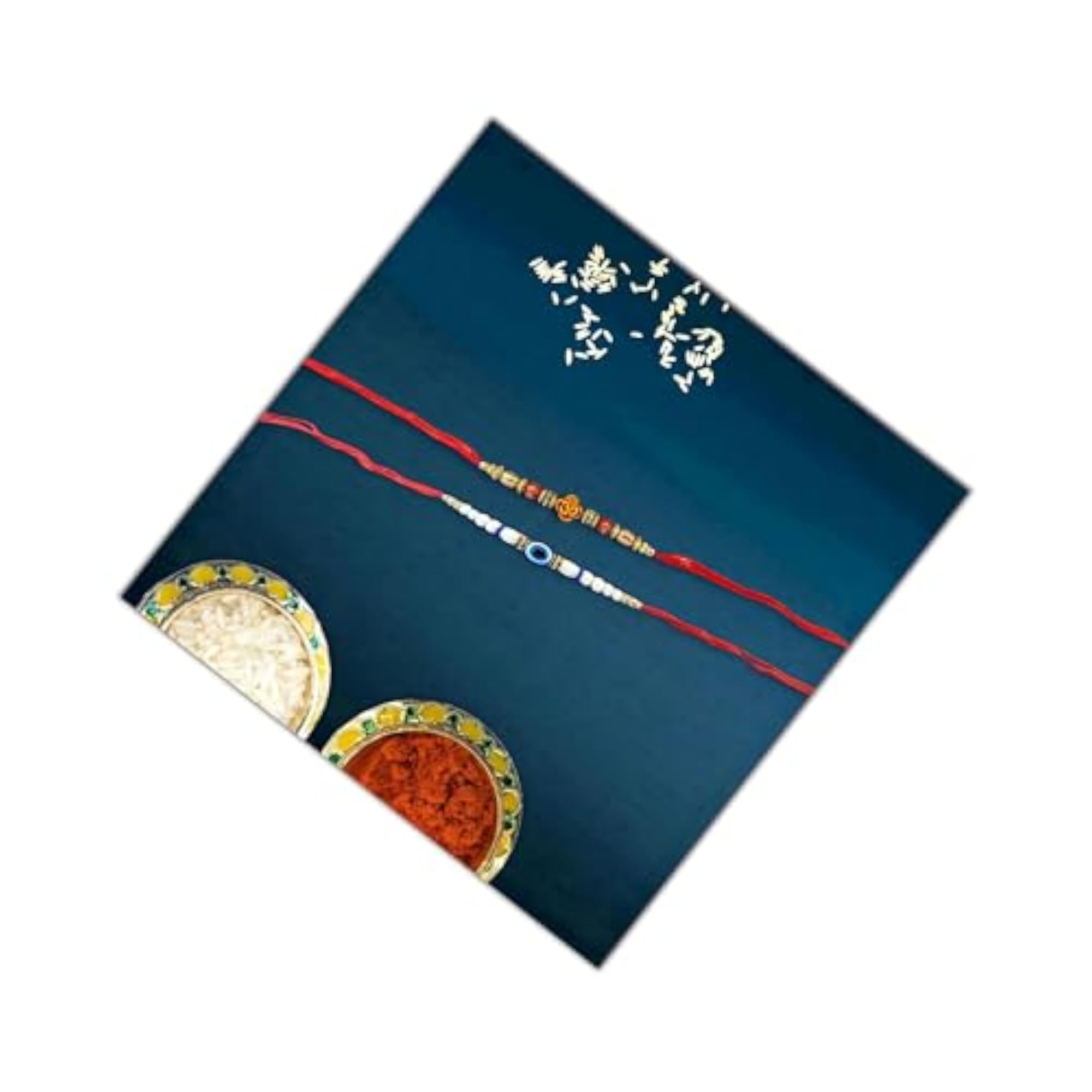 Two Multicolor Designer Rakhi for Brother with Roli Chawal Pack