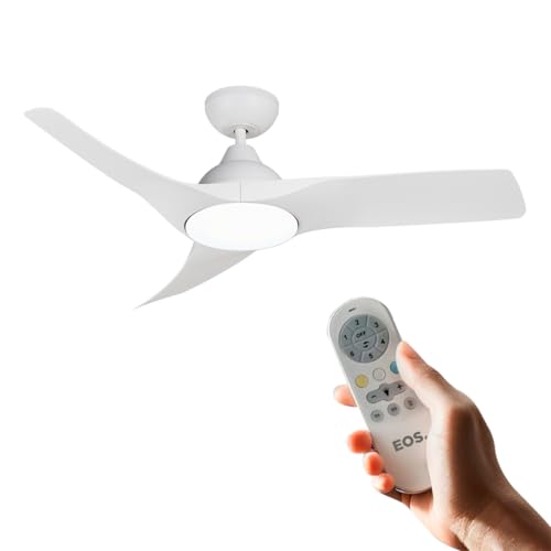 Ventilador de Teto EOS Turbo Vento 3 Pás com Controle Remoto 112cm 150W Branco EVX110B Bivolt