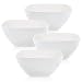 Zilpoo Set of 4 - Large Plastic Serving Bowls, Reusable Mixing Bowl, for Party Side Dishes, Snack and Salad, Square Popcorn Party Tub Bucket,152-OZ, Pure White
