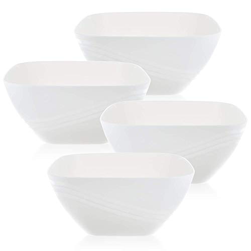 Zilpoo Set of 4 - Large Plastic Serving Bowls, Reusable Mixing Bowl,