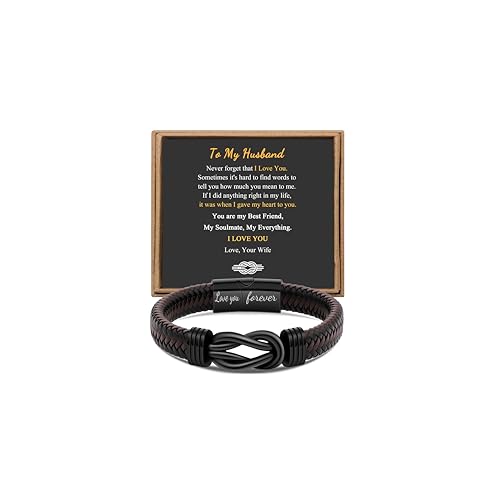 JoycuFF Mens Bracelets Anniversary Christmas Gifts for Men Husband from Wife Men Bracelets Fathers Day Valentines Gift for Husband Sweetest Day Gifts for Him