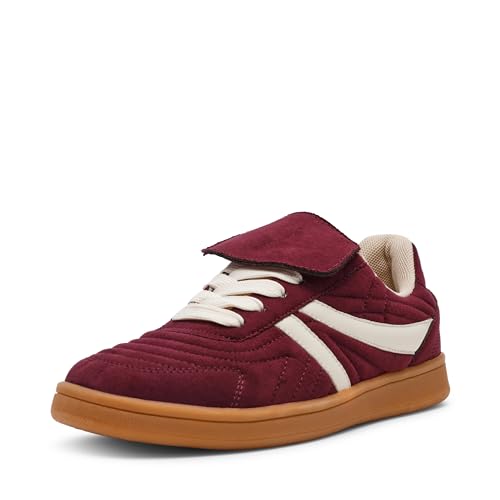 Steve Madden Women's Women's Madrid Sneaker, Burgundy, 9.5