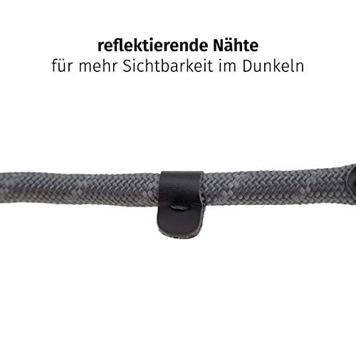 Floxik Retrieverhalsband grau | Robustes Dressurhalsband mit Zugstopp für mittelgroße und große Hunde, Halsumfang 30-60 cm, Ø 1,2 cm