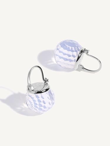 Austrian Crystal Earrings for Women, 925 Sterling Silver, Platinum Plated, Sparkly Crystal Ball Dangle Earrings, Hypoallergenic, Sparkling Unique Jewelry4