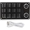 One Handed Macro Mechanical Keyboard, Portable Multifunctional One Handed Mechanical Gaming Keypad with 12 Fully Programmable Keys & Knob, for , for Linux, for Vista, for OS X(Black)