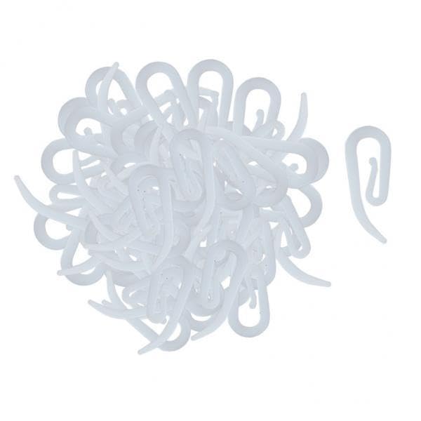 Generic 6X White Curtain Rings Hooks for Door Curtain Window